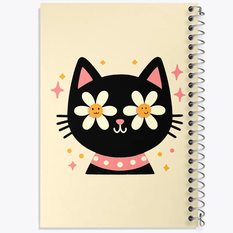 دفتر شطرنجی 50 برگ خندالو طرح گربه بامزه کد N6513