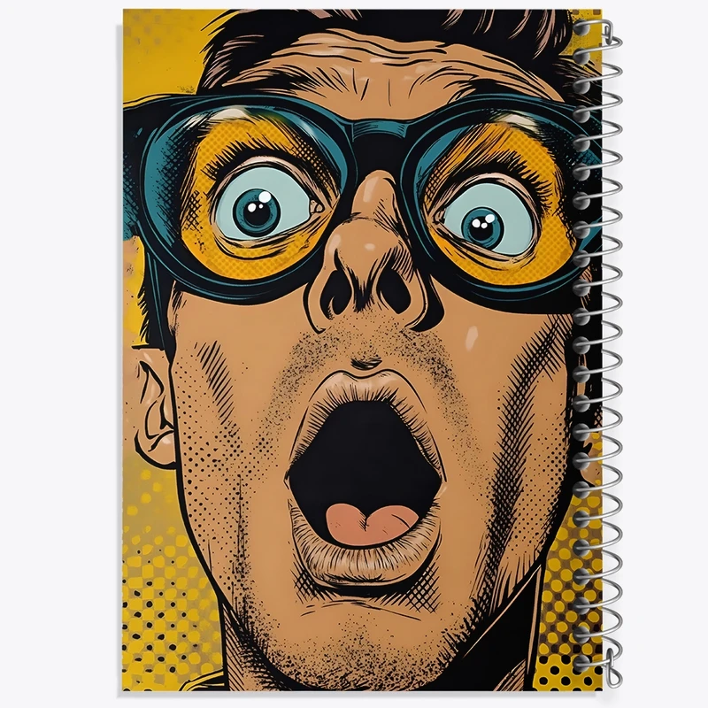 دفتر ژورنال نویسی 50 برگ خندالو مدل نقطه ای طرح مرد عینکی کد F10453