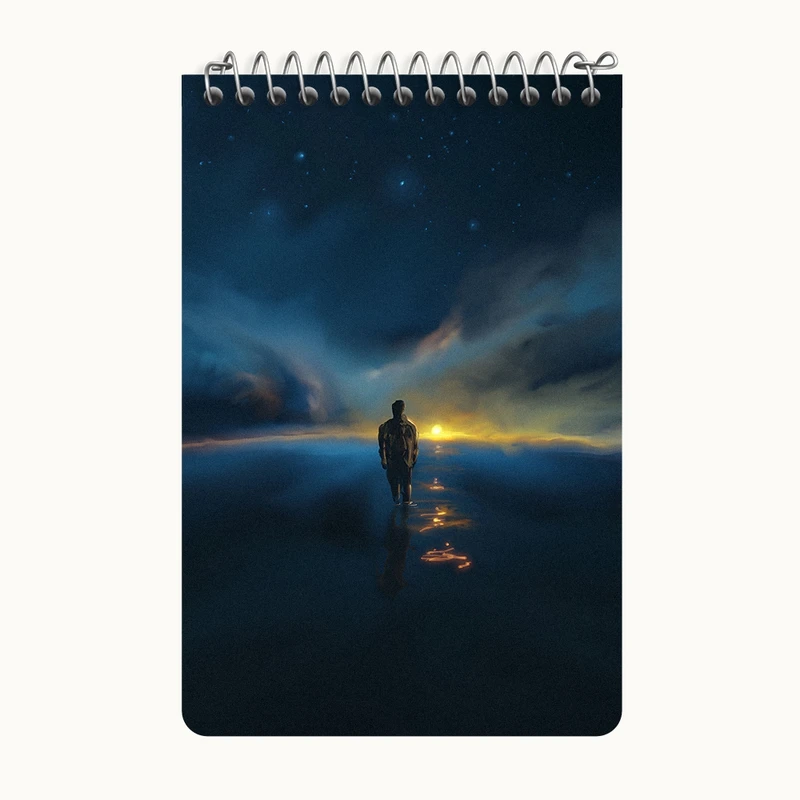 دفتر یادداشت 50 برگ خندالو طرح مرد و غروب کد F12538