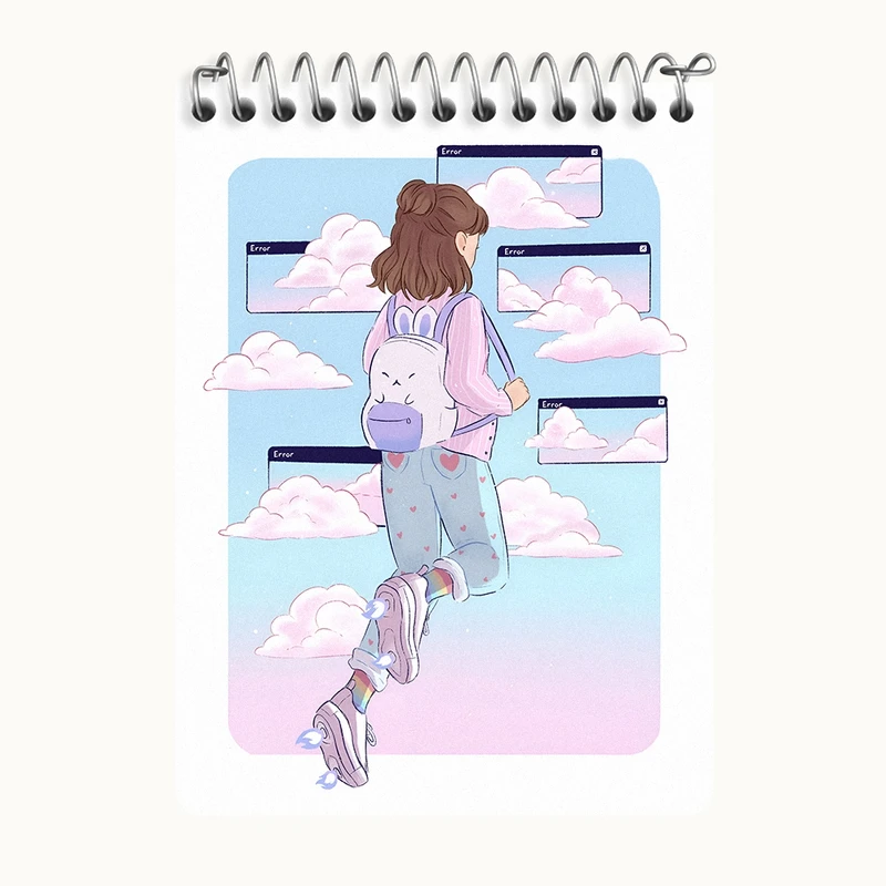 دفتر یادداشت 50 برگ خندالو طرح دخترانه فانتزی کد N8229