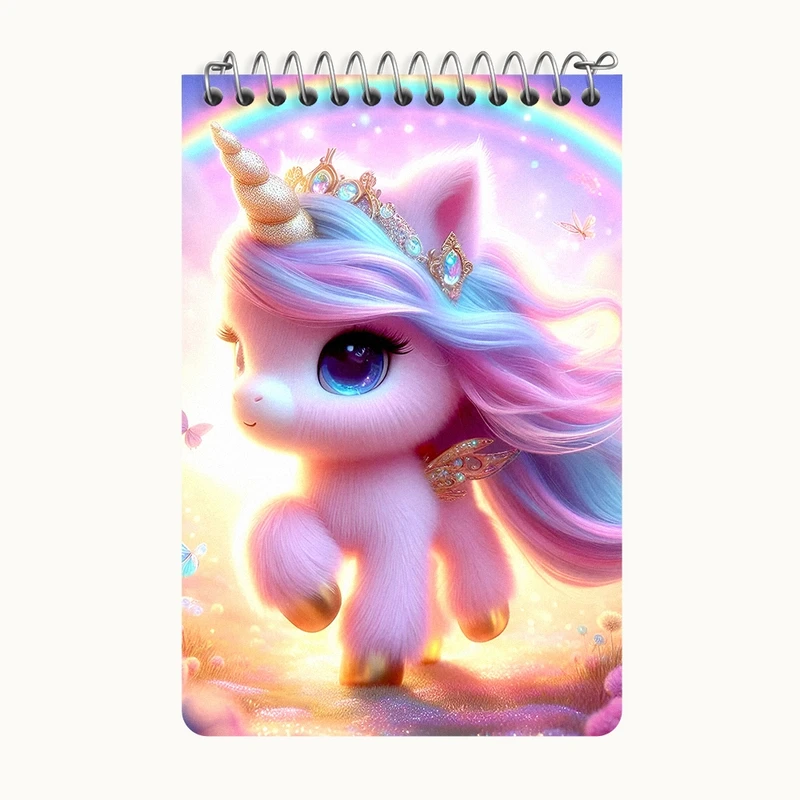 دفتر یادداشت 50 برگ خندالو طرح اسب تک شاخ کیوت کد F5460