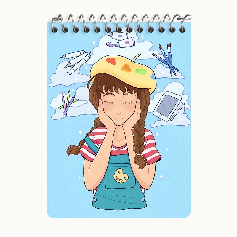 دفتر یادداشت 50 برگ خندالو طرح دخترانه فانتزی کد N8228