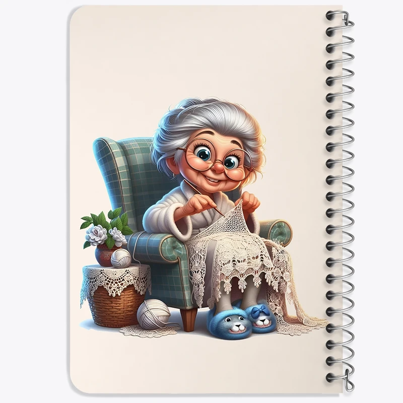 دفتر یادداشت 50 برگ خندالو طرح مادر بزرگ کد F6155