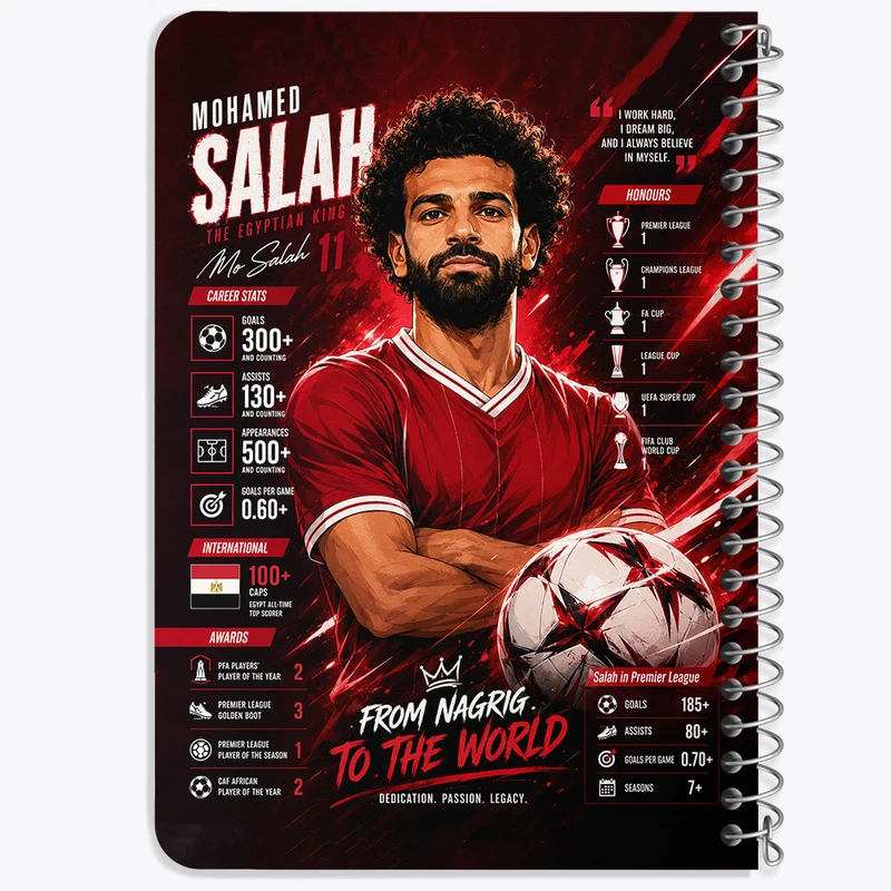 دفتر یادداشت 50 برگ خندالو طرح محمد صلاح (Mohamed Salah) کد F14658