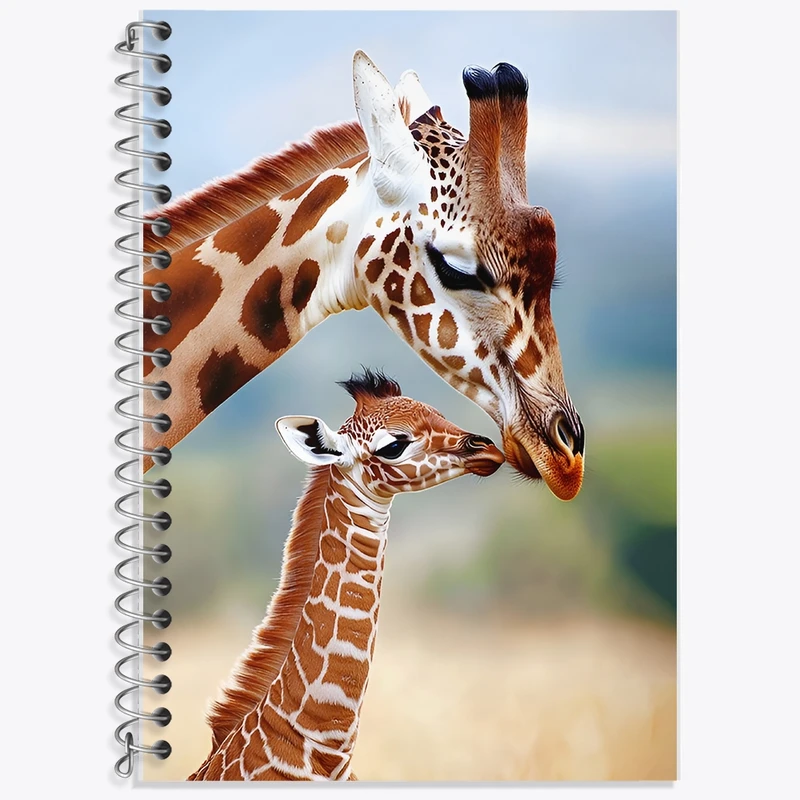 دفتر زبان 50 برگ خندالو مدل سه خط طرح زرافه کد F12748