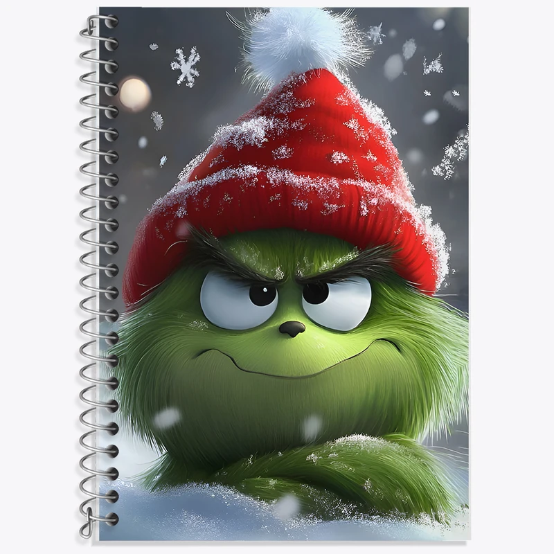 دفتر زبان 50 برگ خندالو مدل دو خط طرح گرینچ (The Grinch) کد F11849