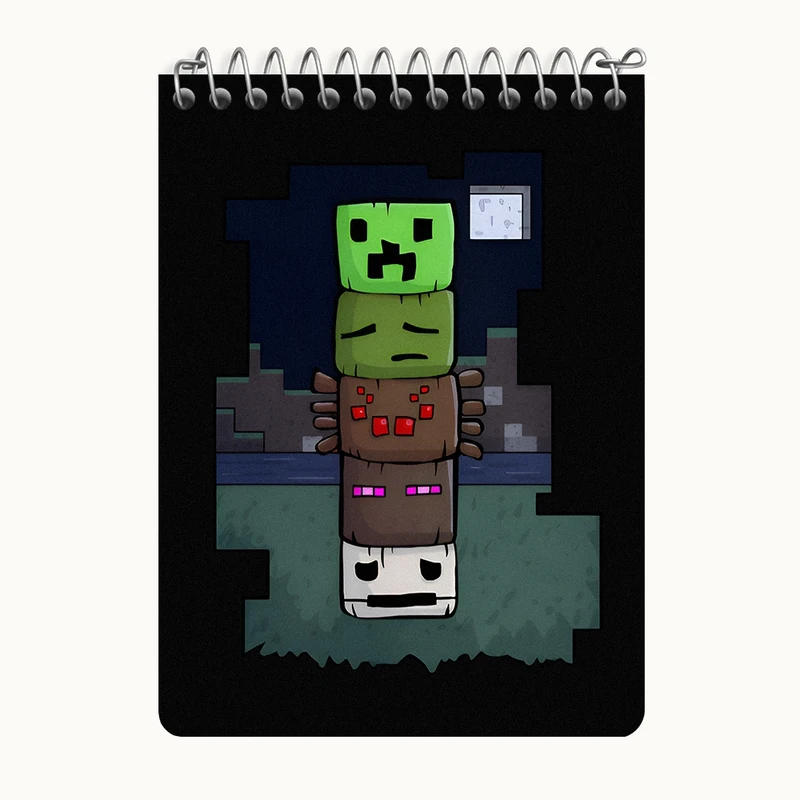 دفتر یادداشت 50 برگ خندالو طرح بازی ماینکرافت (Minecraft) کد N8721