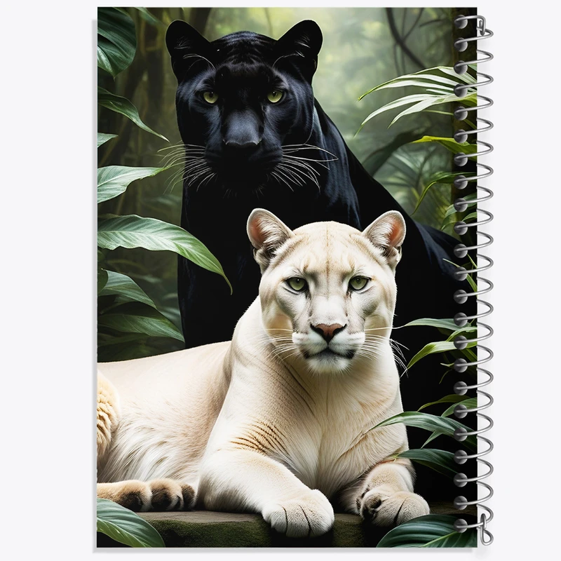 دفتر مشق 50 برگ خندالو طرح پلنگ سیاه و سفید کد F8870