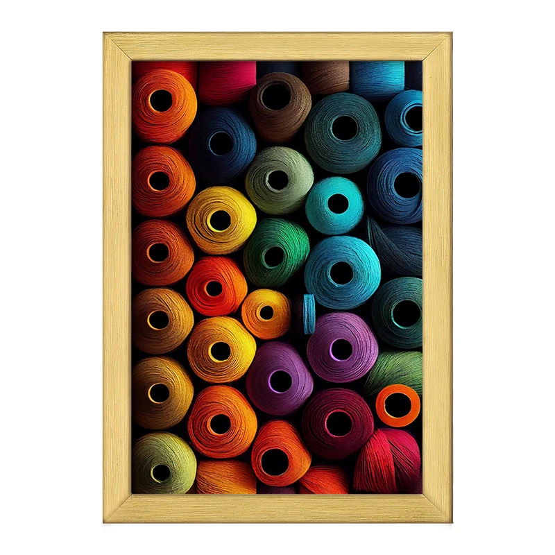 تابلو خندالو طرح نخ های رنگی کد F1524