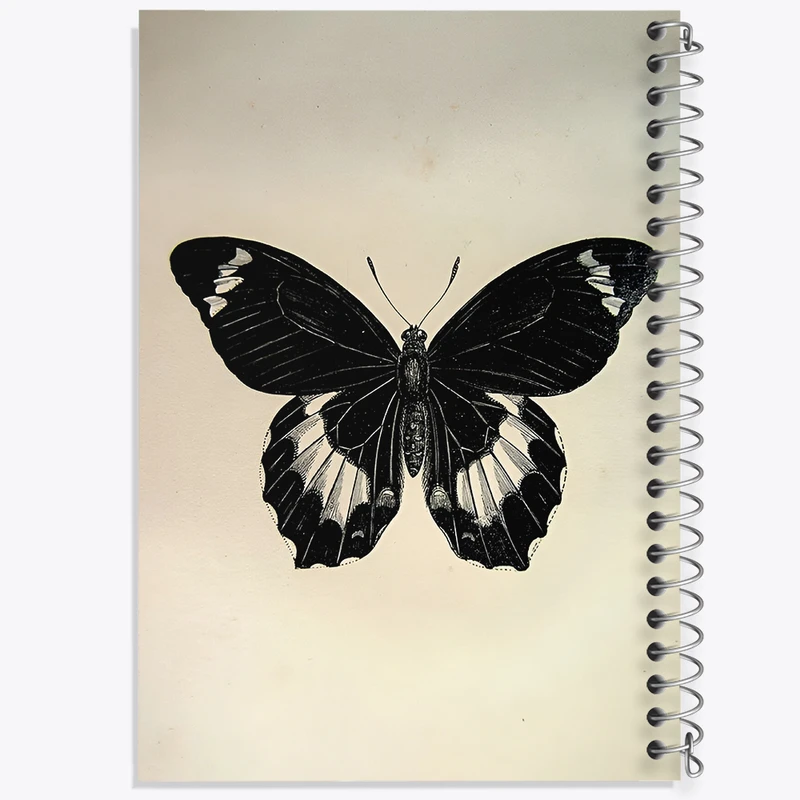 دفتر نقاشی 50 برگ خندالو طرح پروانه مشکی کد F3892