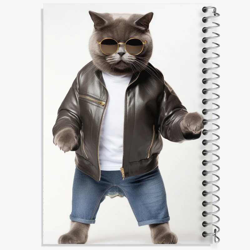 دفتر مشق 50 برگ خندالو طرح گربه بامزه کد F3116