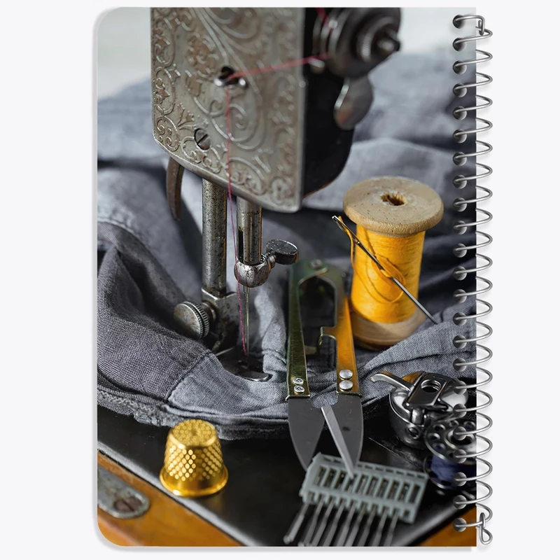 دفتر یادداشت 50 برگ خندالو طرح خیاطی و چرخ خیاطی کد F1488