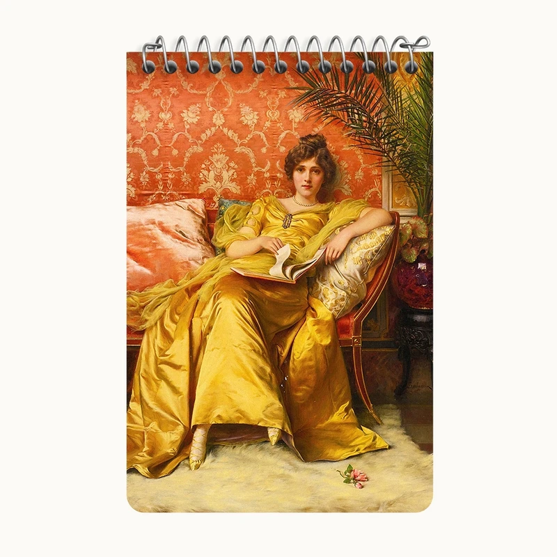 دفتر یادداشت 50 برگ خندالو طرح نقاشی گل رز اثر فردریک سولاکروا کد F12186