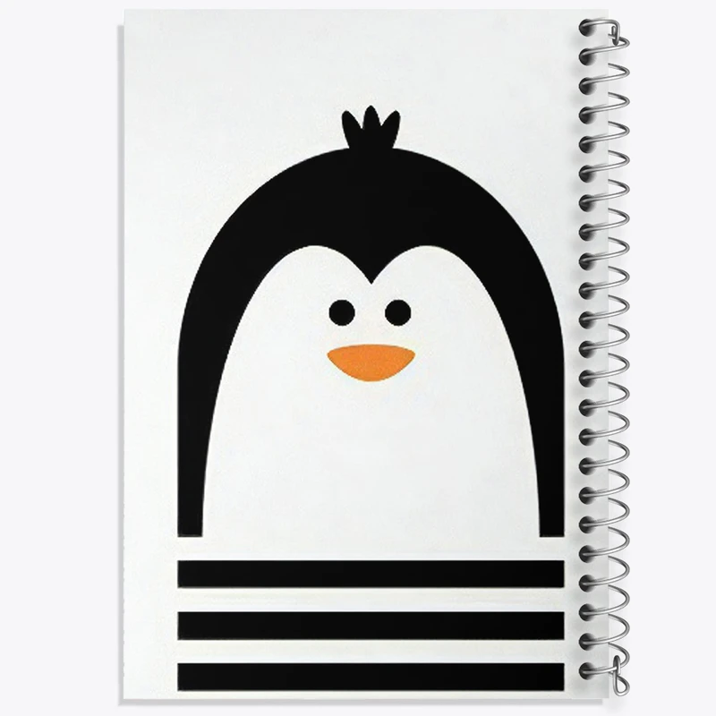 دفتر شطرنجی 50 برگ خندالو طرح پنگوئن بامزه کد F3173