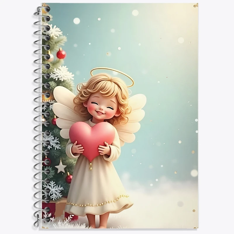 دفتر زبان 50 برگ خندالو مدل سه خط طرح فرشته کیوت کد F8686