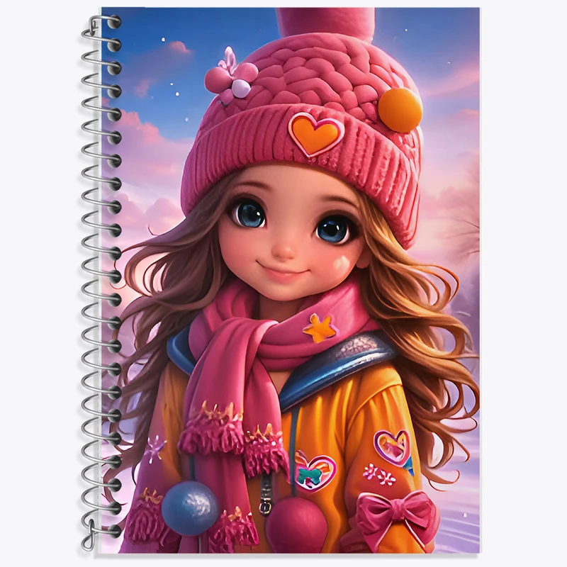 دفتر زبان 50 برگ خندالو مدل دو خط طرح دخترانه کد F9565