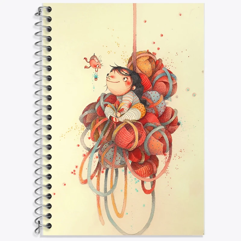 دفتر زبان 50 برگ خندالو مدل سه خط طرح دخترانه کد F10991