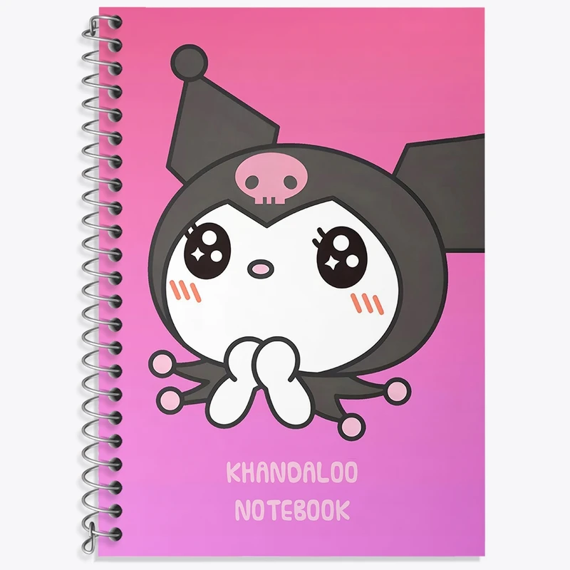 دفتر زبان 50 برگ خندالو مدل سه خط طرح کرومی (Kuromi) کد N9059