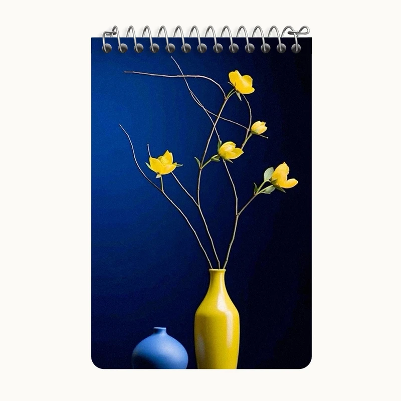 دفتر یادداشت 50 برگ خندالو طرح گلدان گل زرد کد F11187