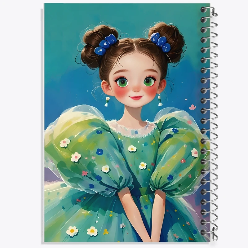 دفتر طراحی 50 برگ خندالو طرح دخترانه کیوت کد N7130