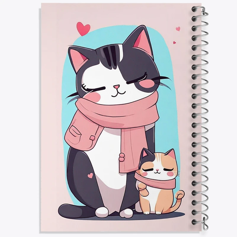 دفتر طراحی 50 برگ خندالو طرح گربه کیوت کد N1932