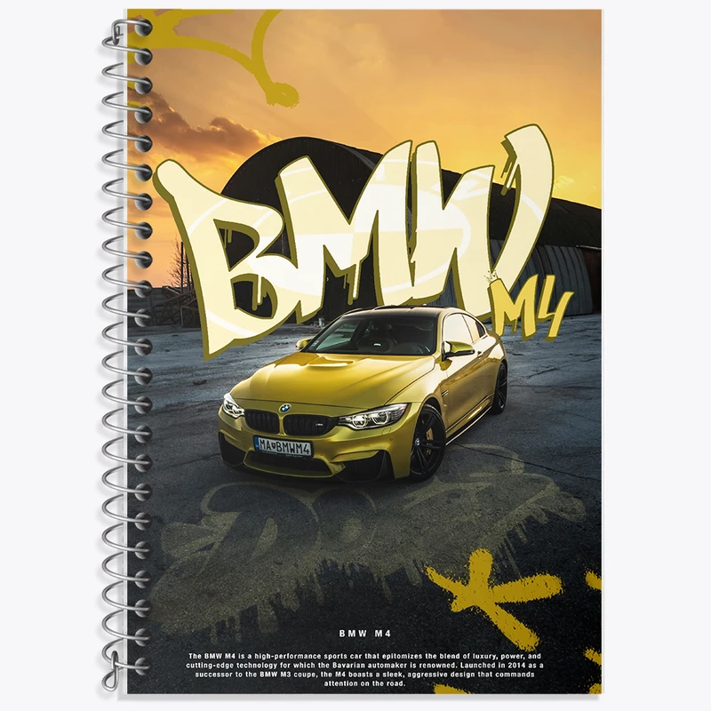 دفتر زبان 50 برگ خندالو مدل دو خط طرح بی ام دبلیو (BMW) کد F13730