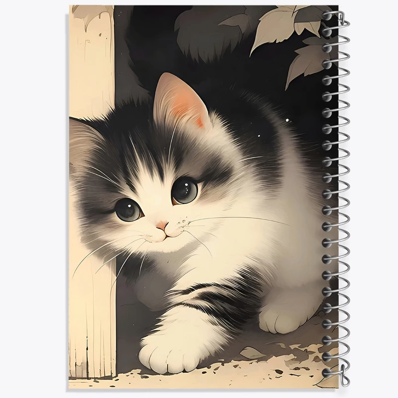 دفتر طراحی 50 برگ خندالو طرح گربه کیوت کد N4610