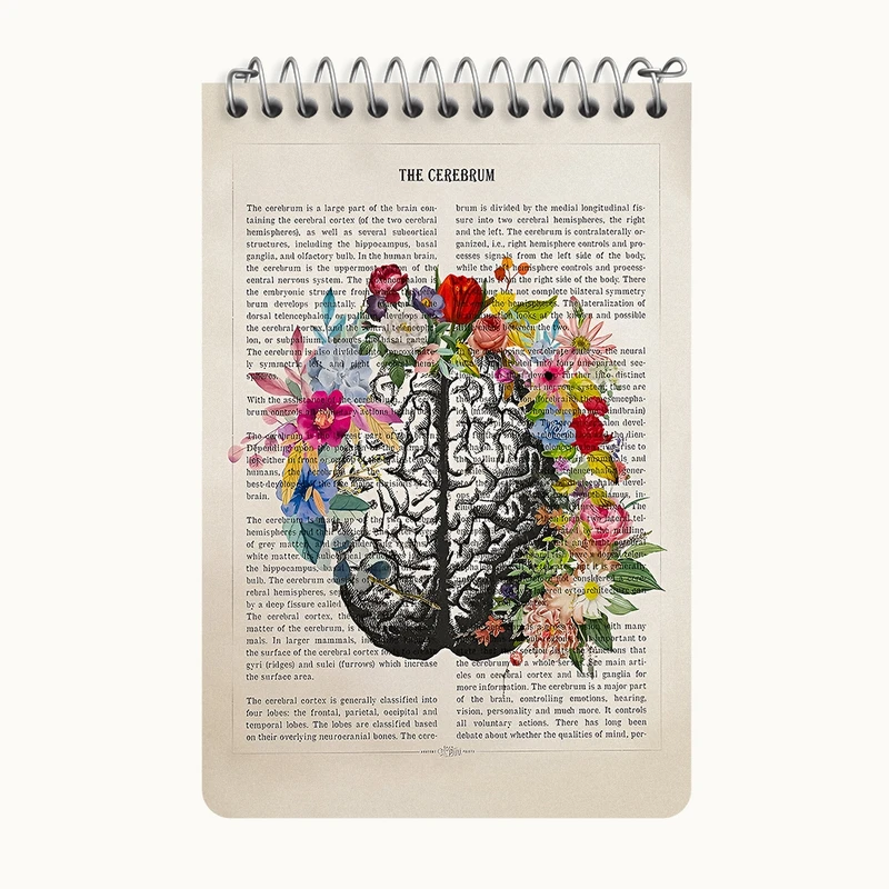 دفتر یادداشت 50 برگ خندالو طرح مغز (Brain) کد F14045