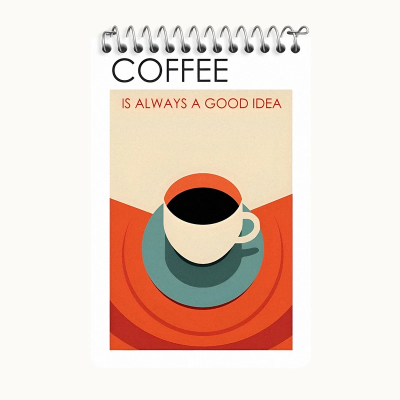 دفتر یادداشت 50 برگ خندالو طرح قهوه (COFFEE) کد F10401