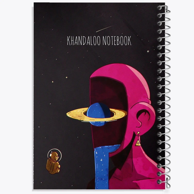 دفتر ژورنال نویسی 50 برگ خندالو مدل نقطه ای طرح فضایی کد N7988