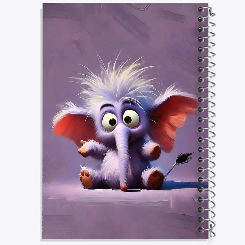 دفتر شطرنجی 50 برگ خندالو طرح فیل بامزه کد N6715