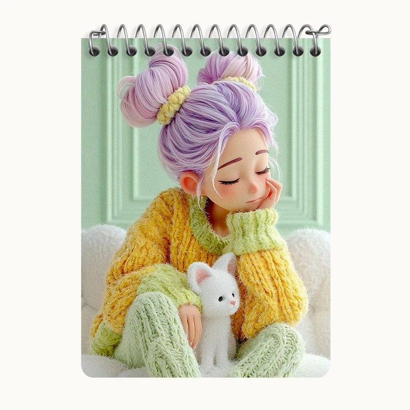 دفتر یادداشت 50 برگ خندالو طرح دخترانه فانتزی کد N9415