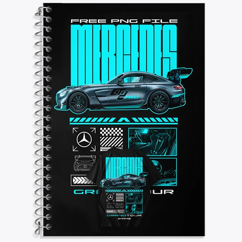 دفتر لغت 50 برگ خندالو طرح مرسدس بنز (Mercedes Benz -AMG GT2) کد F13737