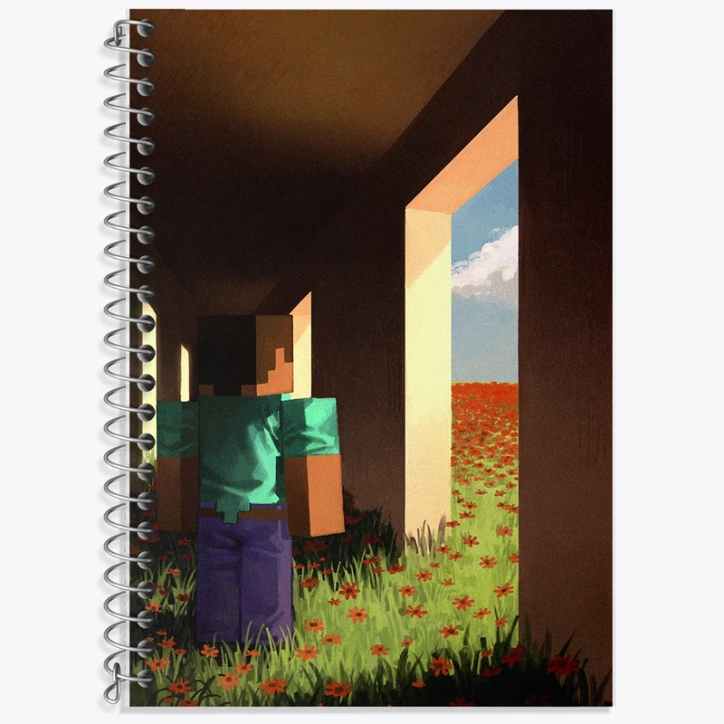 دفتر زبان 50 برگ خندالو مدل سه خط طرح ماینکرافت (Minecraft) کد F14061