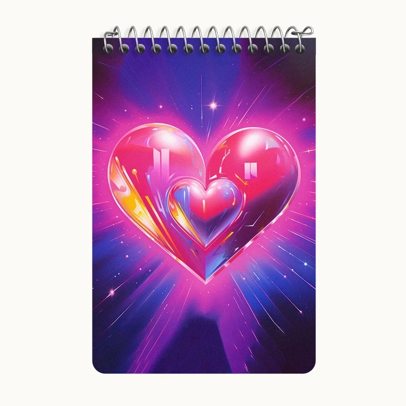 دفتر یادداشت 50 برگ خندالو طرح قلب مینیمال کد F3201