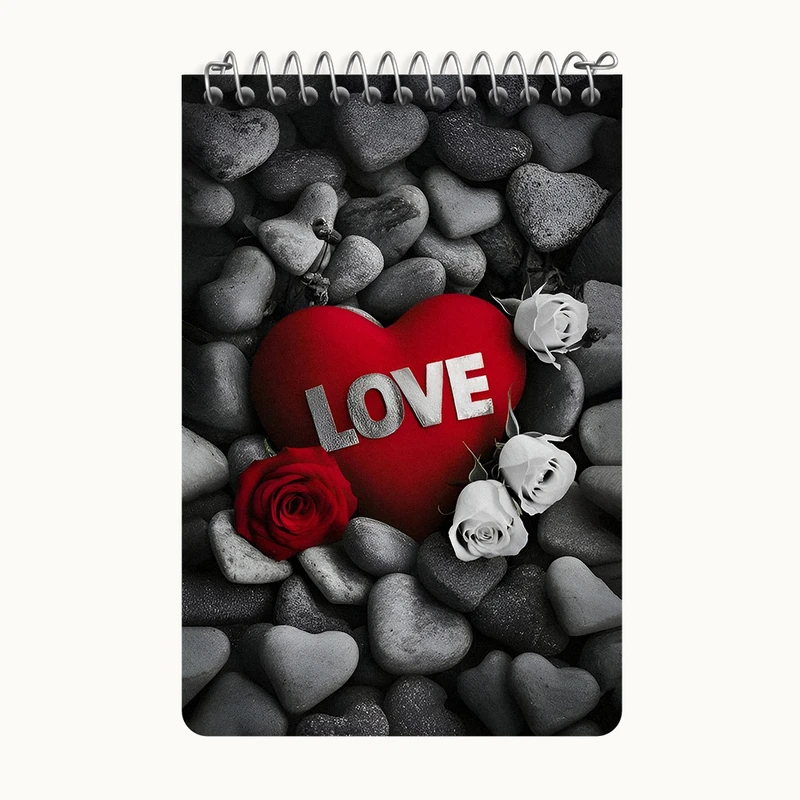 دفتر یادداشت 50 برگ خندالو طرح قلب (Love) کد F7498