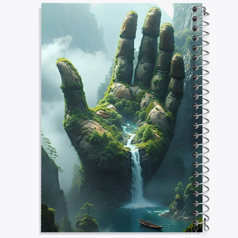 دفتر ژورنال نویسی 50 برگ خندالو مدل نقطه ای طرح دست طبیعت کد F12901