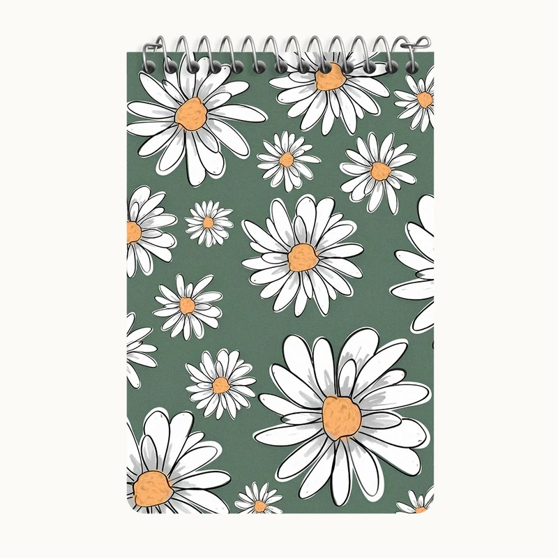 دفتر یادداشت 50 برگ خندالو طرح گل بابونه کد F3669