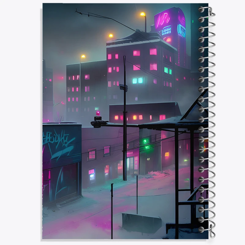 دفتر مشق 50 برگ خندالو طرح منظره شهری کد F8906