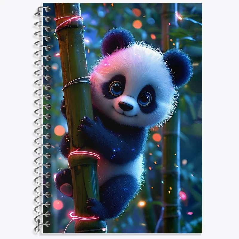 دفتر زبان 50 برگ خندالو مدل سه خط طرح پاندا کد F9894