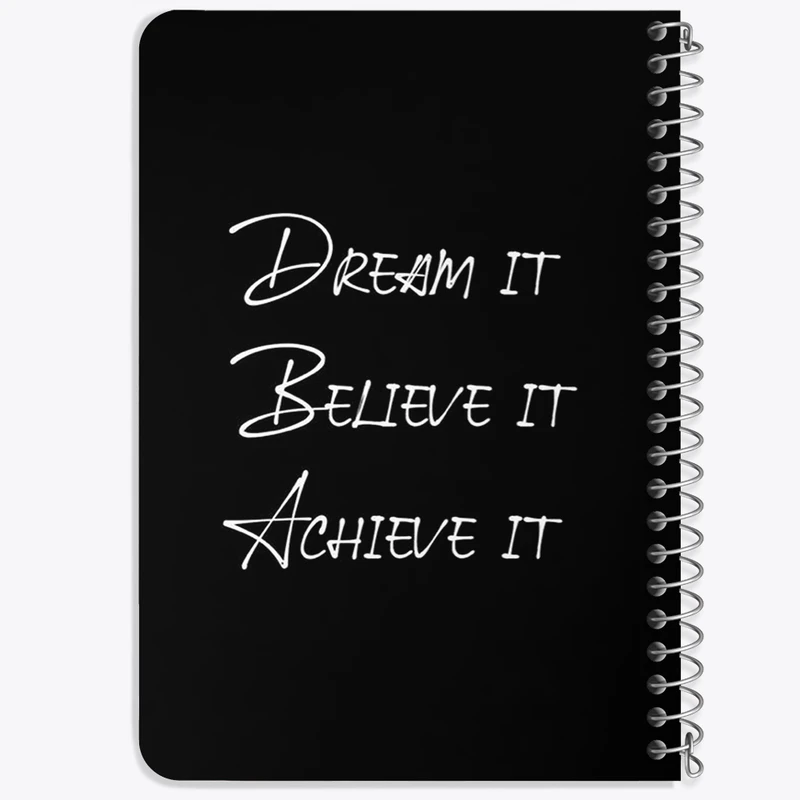 دفتر یادداشت 50 برگ خندالو طرح Dream It Believe It Achieve It کد F1215