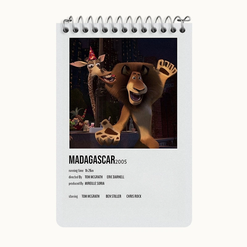 دفتر یادداشت 50 برگ خندالو طرح ماداگاسکار (Madagascar) کد F13216