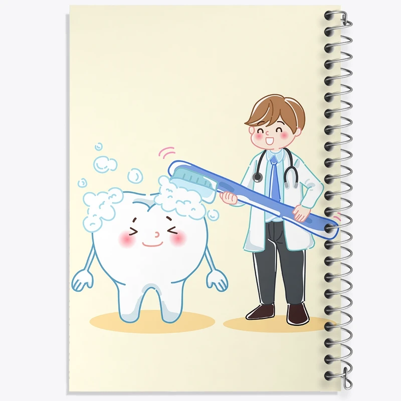 دفتر طراحی 50 برگ خندالو طرح دندان و دندان پزشکی کودکانه کد 36711