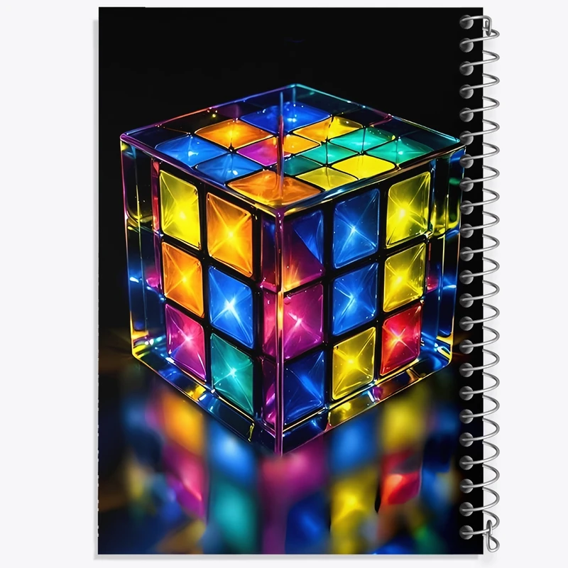 دفتر شطرنجی 50 برگ خندالو طرح مکعب روبیک کد F8548