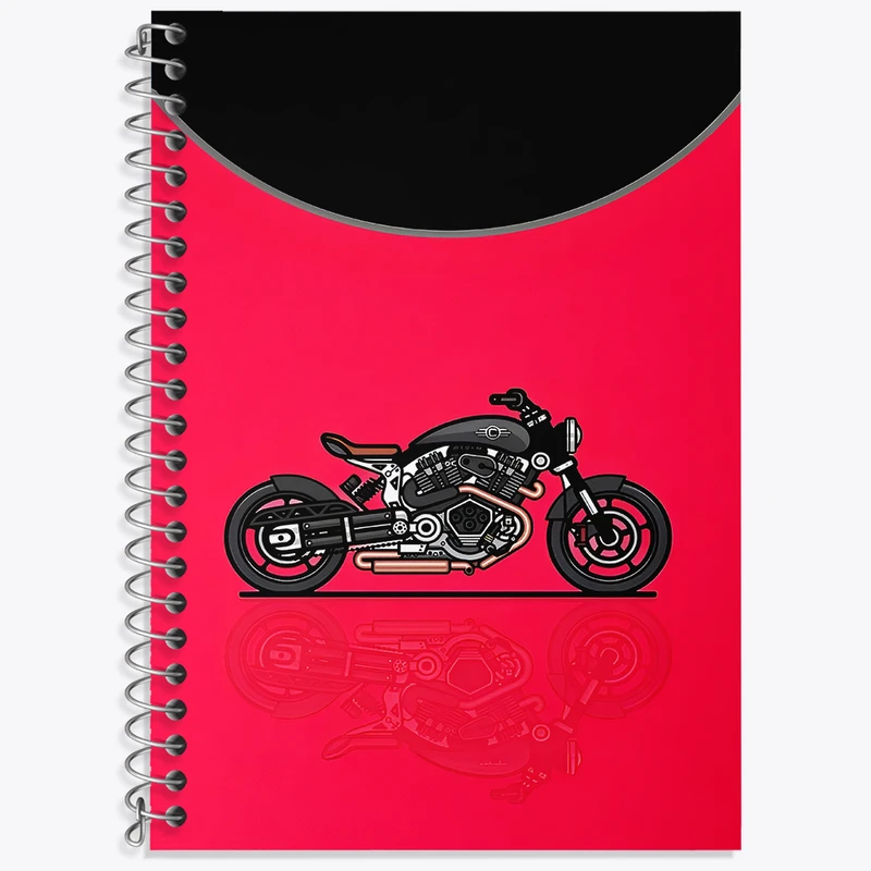 دفتر زبان 50 برگ خندالو مدل دو خط طرح موتور سیکلت کد F4629