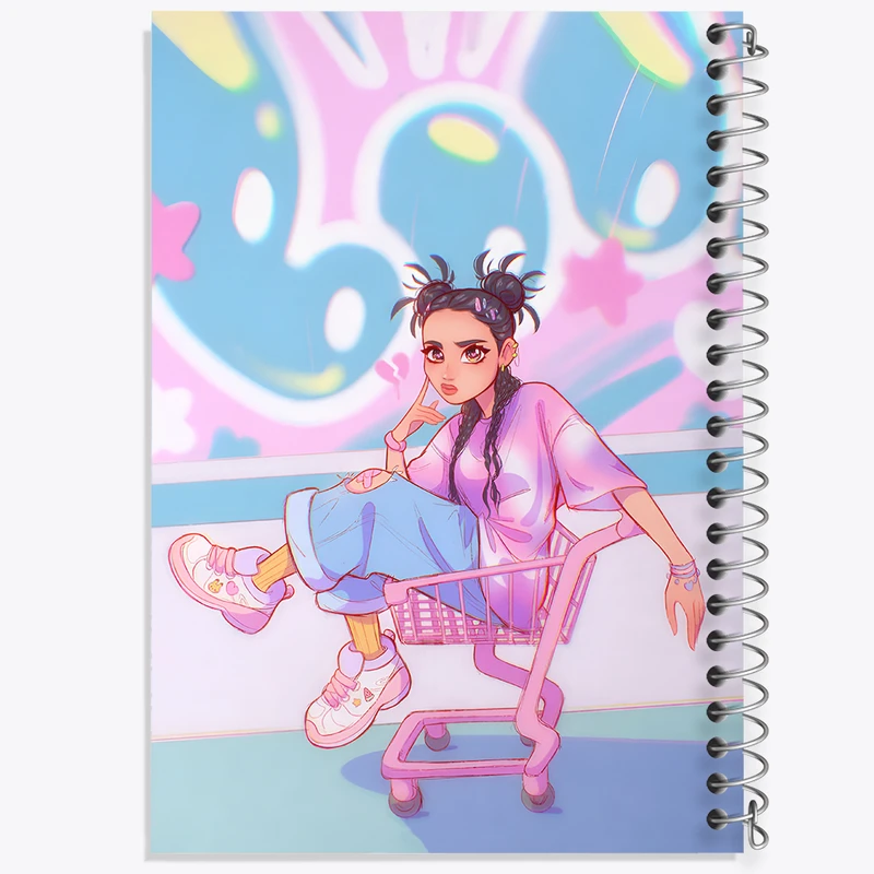 دفتر نقاشی 50 برگ خندالو طرح دخترانه فانتزی کد N8199