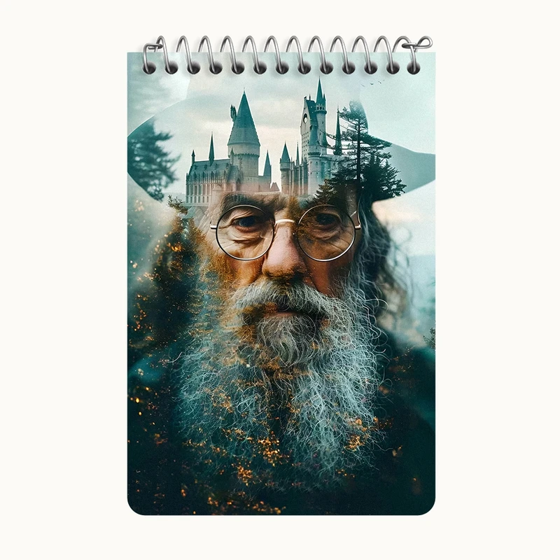 دفتر یادداشت 50 برگ خندالو طرح گندالف هری پاتر (Harry Potter) کد F14189