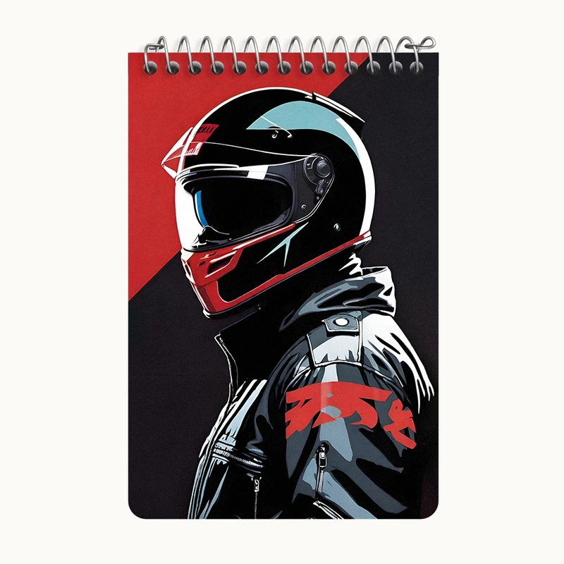 دفتر یادداشت 50 برگ خندالو طرح موتور سوار کد F4958