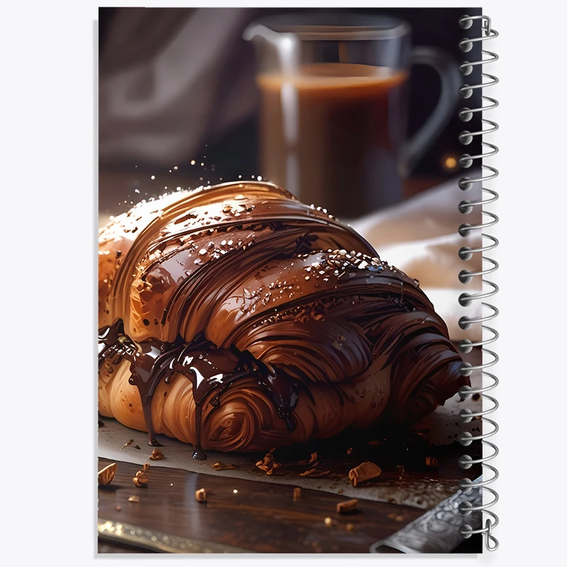 دفتر مشق 100 برگ خندالو طرح کروسان و نوتلا کد F10600