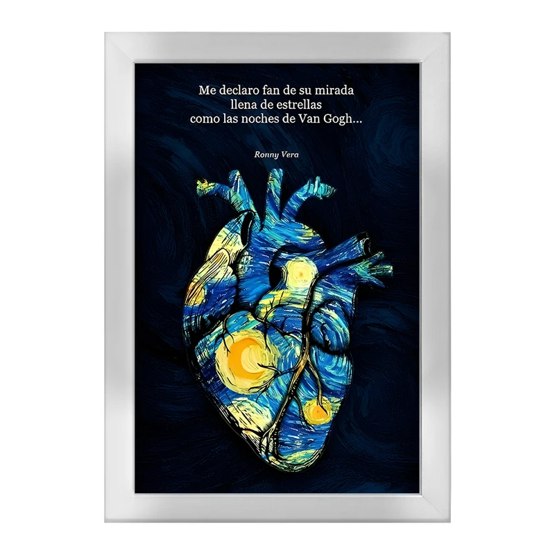 تابلو خندالو طرح قلب ونسان ونگوگ کد F4532